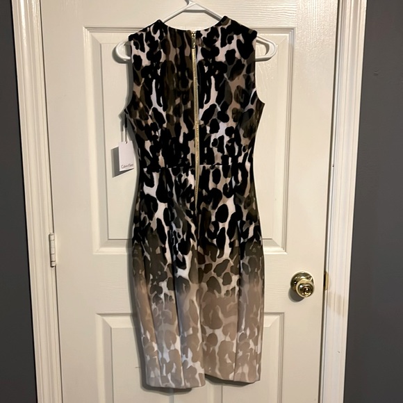 Calvin Klein Leopard Print Sleeveless Dress - Picture 2 of 4